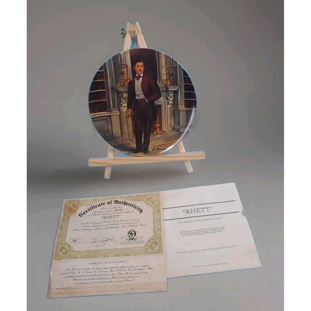 Gone With The Wind Series 4th Issue Rhett Collectors Plate Vantage  1981